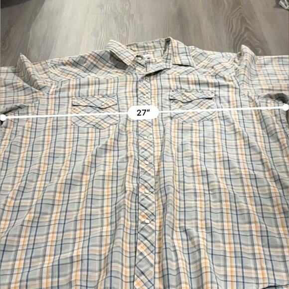 Vintage Wrangler Plaid Pearl Snap Button Down Short Sleeve Wrancher Shirt Sz 2XL - Picture 7 of 8